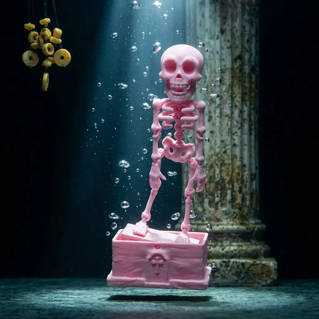 Luminous Air-Powered Moving 3D Skeleton Fish Tank Ornament, Glow-in-the-Dark Aquarium Decor, Unique Aquascape Accent for Betta Fish Owners, Tropical Tanks & Spooky Halloween Displays