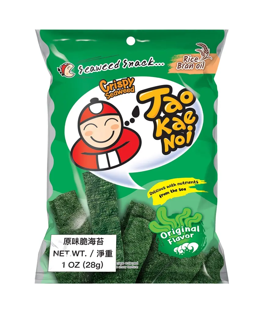 Tae Kae Noi Original Flavor Crispy Roasted Seaweed Sheets, 28g (1 Oz) Savory Salt-Pepper Ambient On-the-Go Ready-to-Eat Snacks
