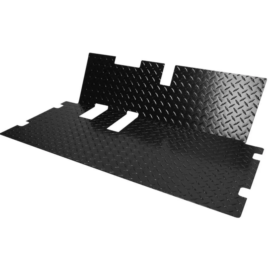 SGC Black Powder Coat Aluminum Diamond Plate Floor Mat for 2008-Up EZGO RXV Golf Cart