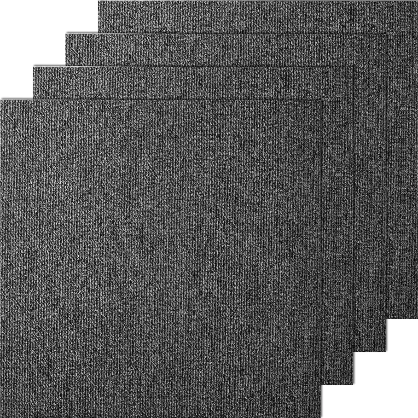 【Summerfinds】VEVOR Carpet Tiles Reusable 20"x 20" Carpet Squares With Padding AttachedSoft Padded Carpet TilesEasy Install DIY for Bedroom Living Room Indoor Outdoor (20 TilesDark Gray)