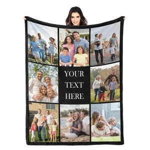 Family Gifts Custom Blanket with Photo Personalized Blanket Customized Memorial Gift for Family for Birthday Anniversary 60×80inches