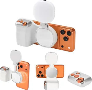 Magnetic Phone Camera Grip, Fun Shot Magnetic Camera Grip & Selfie Light for iPhone & Android with Wireless Shutter Button, Creator Kit for TikTok/Selfies/Photography/Video Stable Grip for Ball Game, Sports & Live Match Shooting