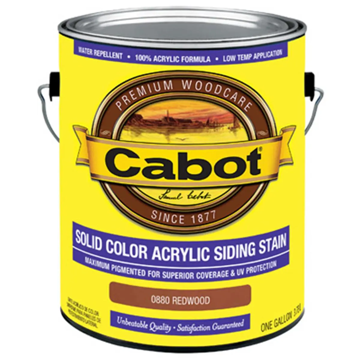 212 MAIN Cabot Samuel 0880-07 Gal Redwood VOC Solid Color Acrylic Siding Stain - Pack of 4, Exterior, UV Protection