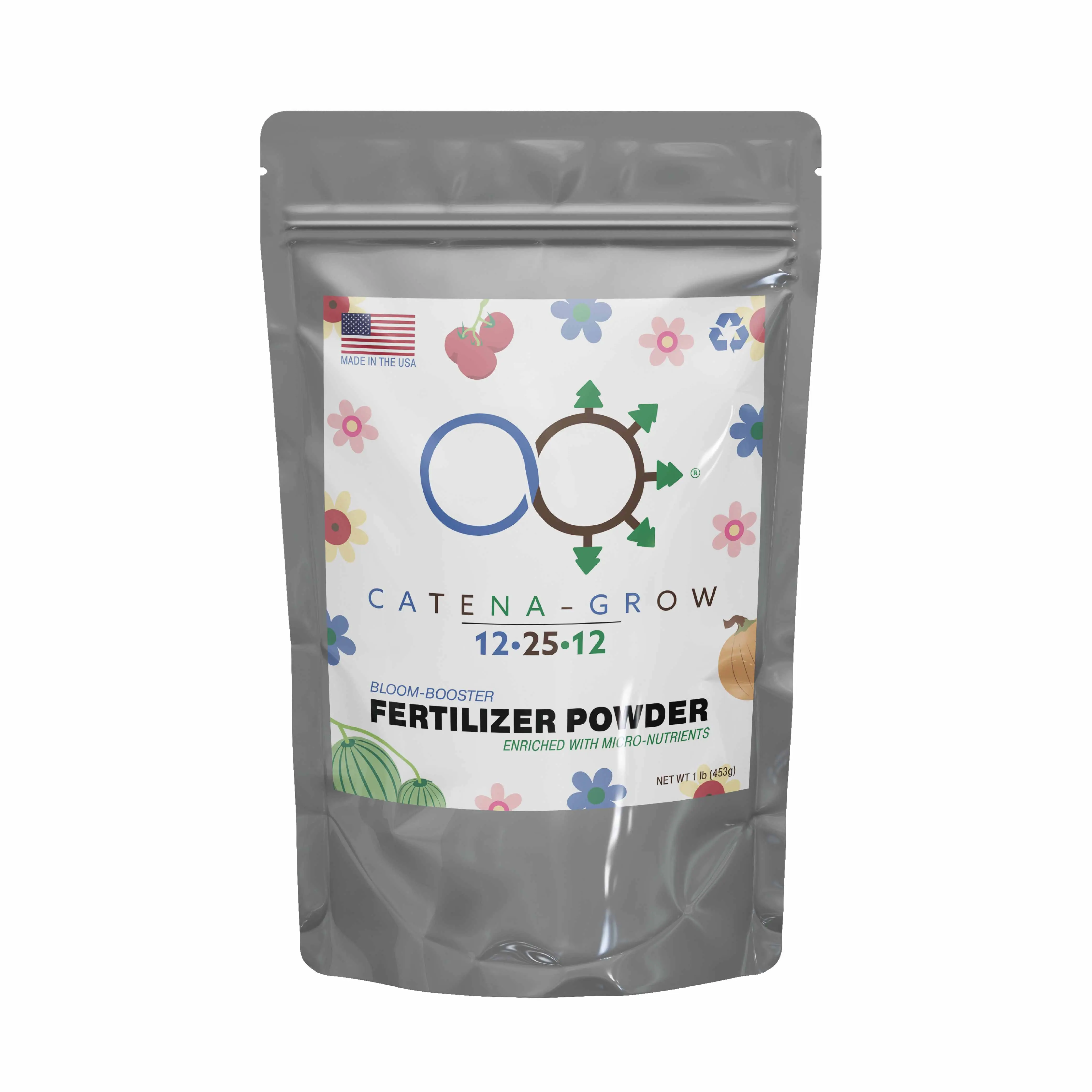Grow Bigger, Brighter Blooms! Super Concentrated Bloom Booster Fertilizer Powder for Indoor/Outdoor Plants, Flowers, Veggies & Hydroponics! 1lb |12 - 25 - 12| Catena-Grow