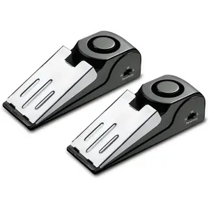 Door Stop Alarm with 120DB Siren Door Stop for Home & Travel (Black) (Pack of 2)