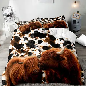 Cow Print Bedding Set, 2/3 Counts/set Including Duvet Cover & Pillowcase, Soft Comfortable Bedding Set for Home Bedroom, Soft Durable Material
