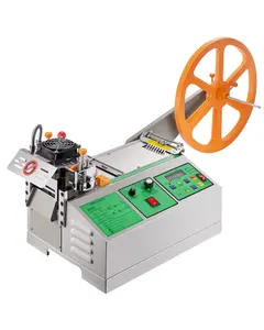 【Spotlight Day】VEVOR Automatic Webbing Cutting Machine, Hot and Cold Ribbon Cutting Machine with Adjustable Temperature and LCD Display, Zipper Tapes Cutter for Nylon Webbing, Elastic Bands, Shoelaces