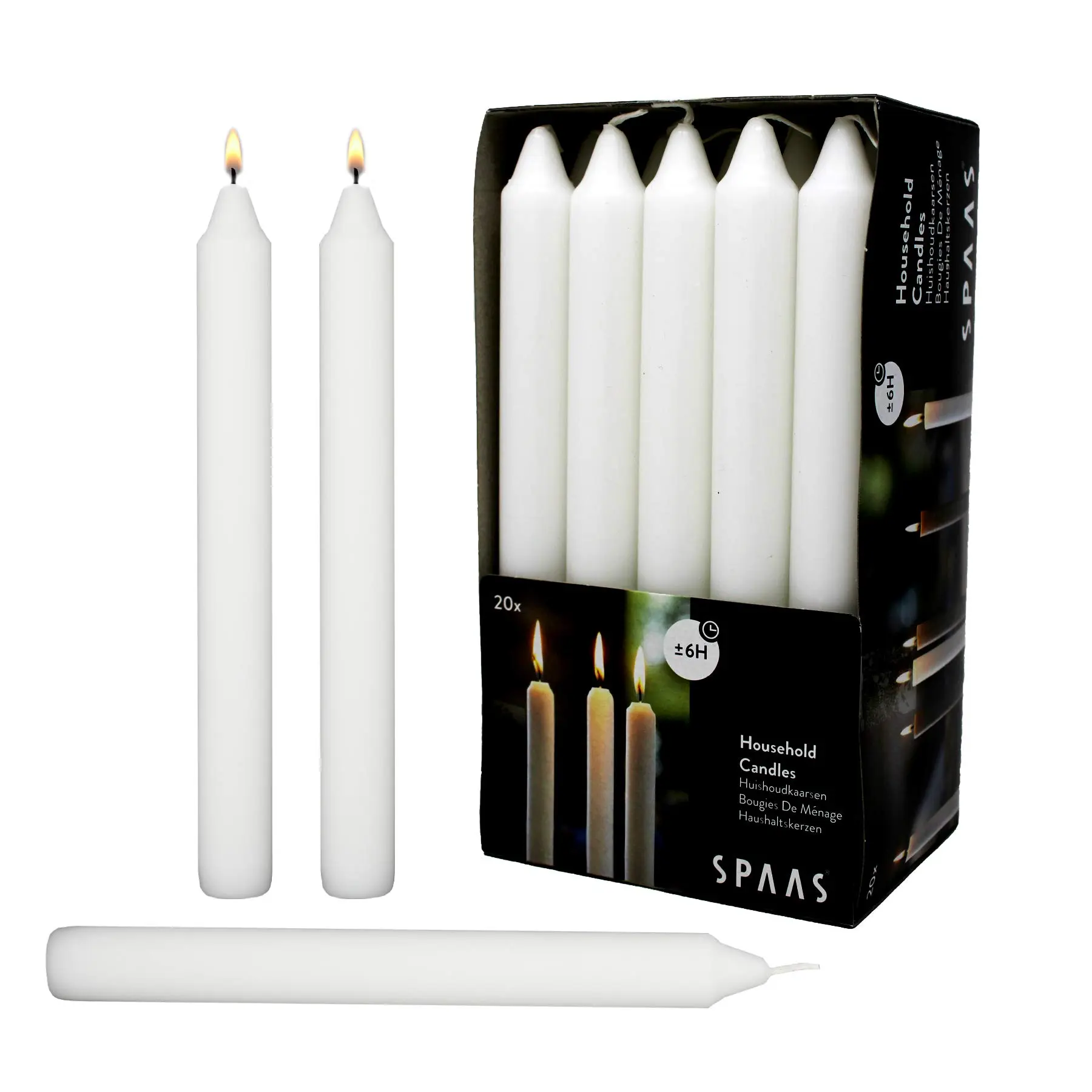 7" Unscented Paraffin Wax Dinner Candles - 20-Pack Household Candlesticks, Indoor/Outdoor Home Decor for Wedding, Christmas - 6-Hour Long Burning Time, Wedding Centerpieces