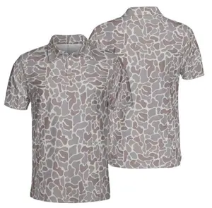 Men’s Performance Polo – Classic Deer Camo, Whitetail Hunting & Golf Ready