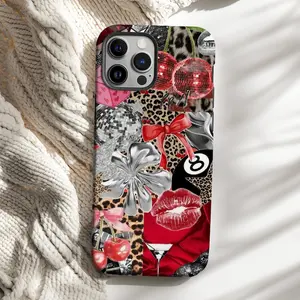 Retro Pop Art Cheetah Disco Y2K Phonecase, Coquette Collage Phone Case, 2000s 90s Pop Phone Cover, Gift for her