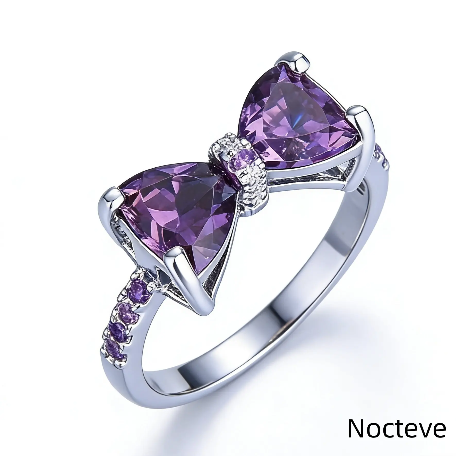 Women’s Trendy Simulated Purple Cubic Zirconia Base Alloy Ring, Colorful Sparkle Daily Jewelry Weekend Gathering & Vibrant Elegant Feminine Lady Holiday Gift Wear