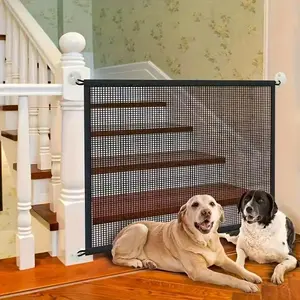Portable Pet Safety Gate, Adjustable Pet Fence, Sturdy Safety Fence, Foldable Mesh Pet Gate, Pet Supplies for Small Dogs, Suitable for Hallways, Doorways and Stairs