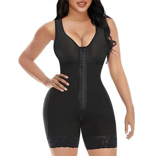 Women’s Colombian Fajas Shapewear Bodysuit for Women, High Waist Tummy Control Full Body Shaper with Butt Lifter, No Padding, Posture Improvement, Adjustable Hooks & Zipper Crotch Compression Romper