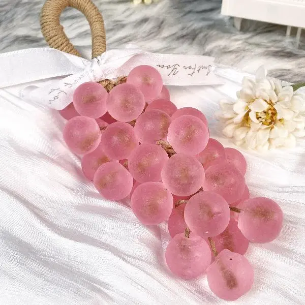 25 Count Grape Shaped Bar Soap,Mild White Tea Scent Decorative Fruit Cleansing Soap Bar For Daily Hand&Body Washing,Gentle Lathering Soap For Bathroom Vanity Decor,Small Portable Scented Soap For Household Use,Comes with Ribbon and Gift Box