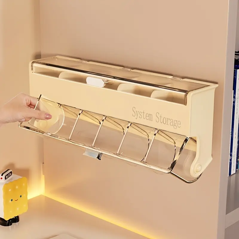 Fashion cream yellow hair accessories storage box - multi-layer dustproof and waterproof storage box, suitable for jewelry, headbands, hairpins, etc. - wall-mounted, no drilling required, jewelry box Display Boxes