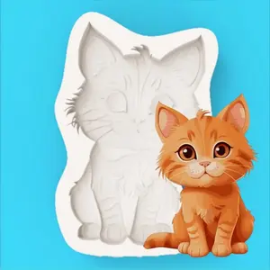 Cute Cat Silicone Mold Easy Demolding Chocolate Cookie Fondant Mould, Perfect for Baking and Candy Making, High-Quality Kitchen Tool