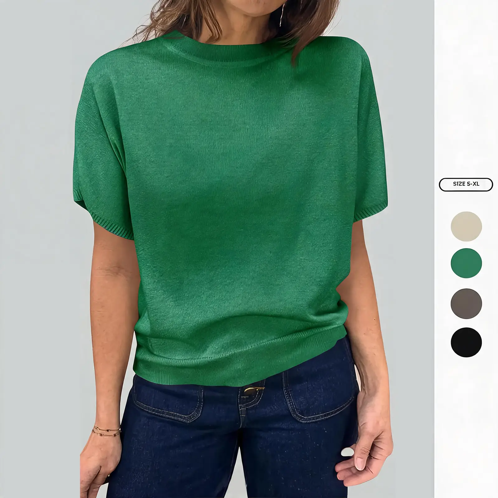 Imily Bela Womens Short Sleeve Sweater Casual Basic Crew Neck Loose Knit Pullover Tops Summer Lightweight Blouses Imily Bela Womens Short Sleeve Sweater Casual Basic Crew Neck Loose Knit Pullover Tops Summer Lightweight Blouses