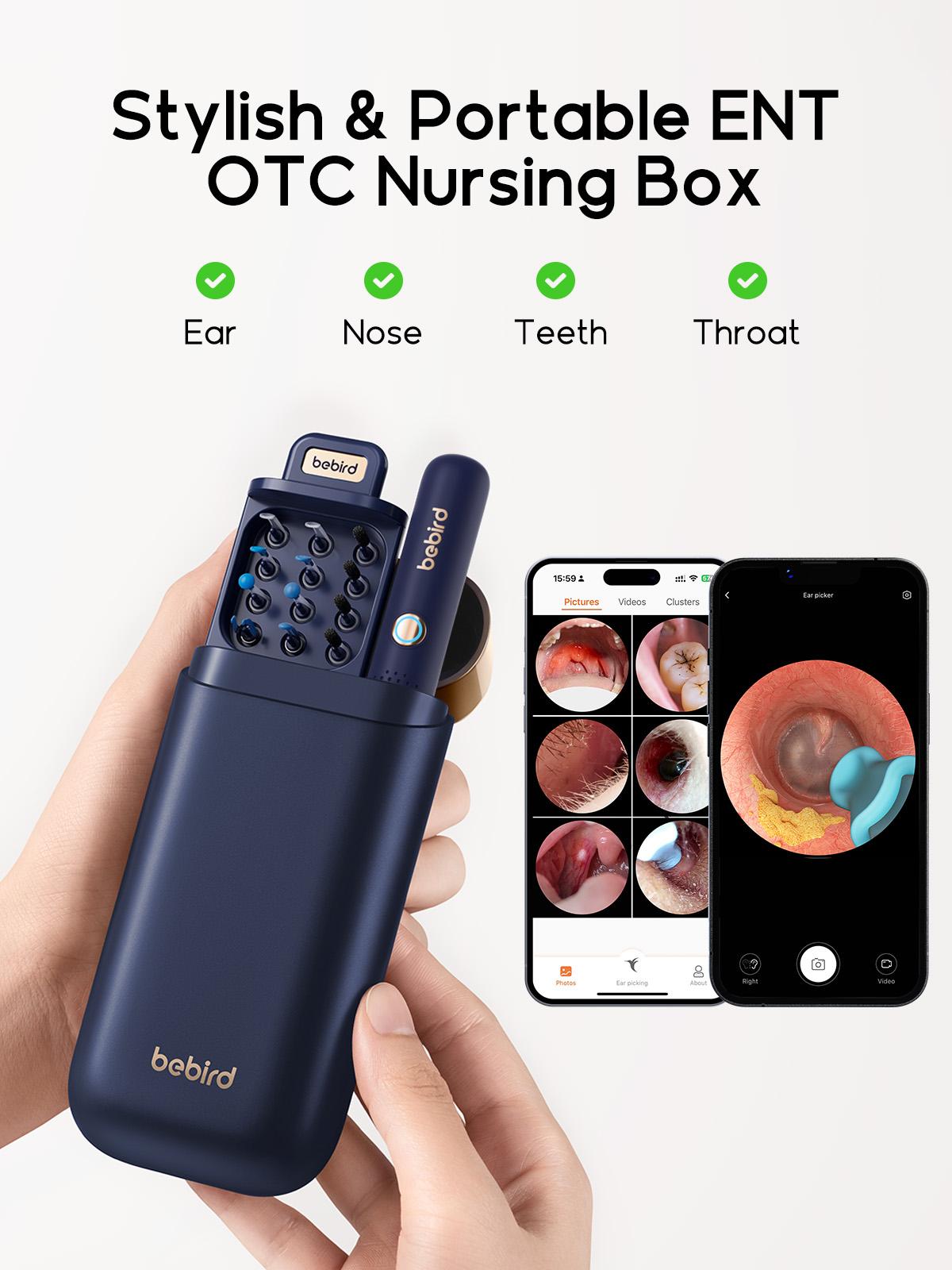 BEBIRD Flexible Ear Wax Removal Tool Camera, Wireless Smart Visual Ear Cleaning Kit with 13-Piece Tips, HD Camera Ear Otoscope with Tweezers, Earsight Plus B31R Earwax Cleaner for Wet and Dry Ear