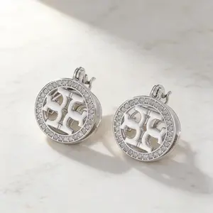 Silver-Tone Round Zirconia Stud Earrings| Hypoallergenic Minimalist Daily Jewelry for Women