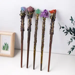 Magic Wand Magic Broom Healing Natural Crystal Stone Gemstone Gorgeous Energy Jewelry Souvenir Valentine Anniversary Love Girlfriend Boyfriend Christmas Halloween Birthday Gift New Year Harry Potter