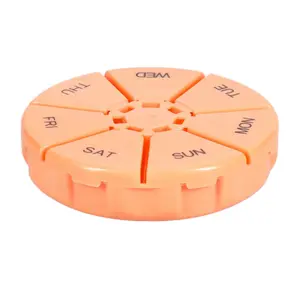 7-Day Pill Organizer Pack of 2 - Orange Weekly Pill Box for Medication Management