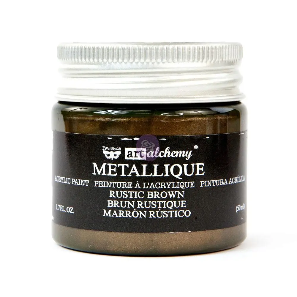 Art Alchemy Metallic Acrylic Paint - Rustic Brown, Decorative Permanent Archival Safe Painting Supplies for Home Improvement, Building Projects