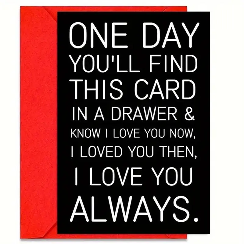One Day You'll Find Out Lettering Inspirational Greeting Card with Envelope, 1 Count Creative Lettering Card, Sweet Love Words, Custom Message Card, Gift Card for Any Recipient, Positive Message Card