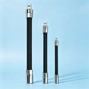 Flexible Drive Extension Bar Set 3-Piece 1/2" 3/8" 1/4" Shaft 10" 8" 6" Lengths Universal Fit Hand Tool Reusable Durable Socket Wrench Adapter