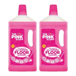 THE PINK STUFF 1l All Purpose Liquid Floor Cleaner Concentrate (2-Pack), Floor Cleaner Concentrate, Saves Time Cleaning, Cleans Whole Rooms, Rinse-Free Formula, Time-Saving Cleaner, One Bottle Solution, Cost-Effective Cleaner.