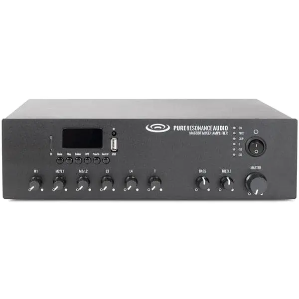 Pure Resonance Audio MA60BT 60W Commercial Mixer Amplifier with Bluetooth