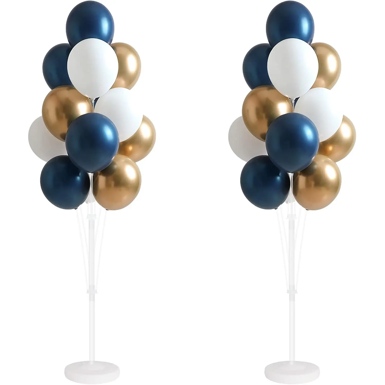 Balloon Column Kit for- Set of 2,Balloon Columns with Stand, Base and Pole,Balloon Backdrop Decoration for Wedding, Baby Shower, Birthday, or Bachelorette Parties (BLUE GOLD)