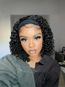 Belle Show Headband Wig Deep Wave 12 Inch, Synthetic Wig for Women, Synthetic Hair Wigs, Synthetic Machine Wigs, Synthetic Curly Wigs, Daily Use, Perfect for Everyday Styling