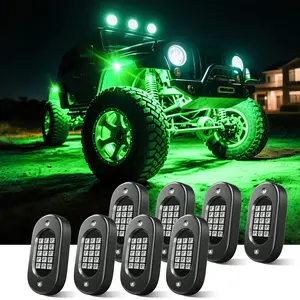 RGB Rock Lights for Trucks 8 pods, Neon Light Kits for UTV with Music Mode,  IP68 Wateroroof Multicolor App Control Truck Rock Light Kits for UTV ATV Golf Cart Four Wheeler RZR Truck