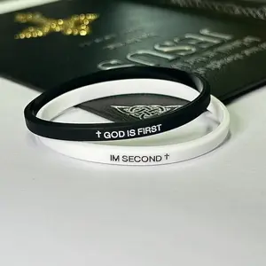2-packs-GOD IS FIRST BRACELET I AM SECOND Motivational Message man BRACELET Thin style Religious Easter Gifts Springtok