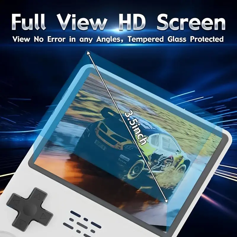 R36s Retro Video Handheld Game Console, Rechargeable Portable Console, 3.5 Inch HD IPS Display, 3500mah Battery, 64GB TF Card, over 16000 Games Included