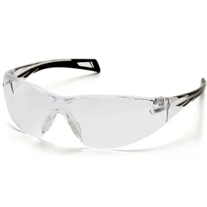 Pyramex PMXSlim Safety Glasses with Black Temples and Clear Anti-Fog Lens