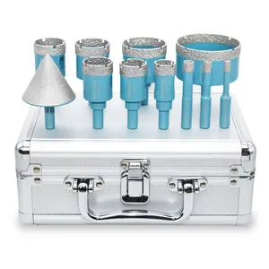 11pcs Diamond Hole Saw Drill Bit, Trangle Shank, Durable & Higher Quality, 6 to 65mm Diamond Drill Bits & 50mm Beveling Chamfer Bit For Ceramic Tile Marble Porcelain With M14 Thread, Diamond Core Drill Bit, Tile Drill, Tile Bit Tool Accessories