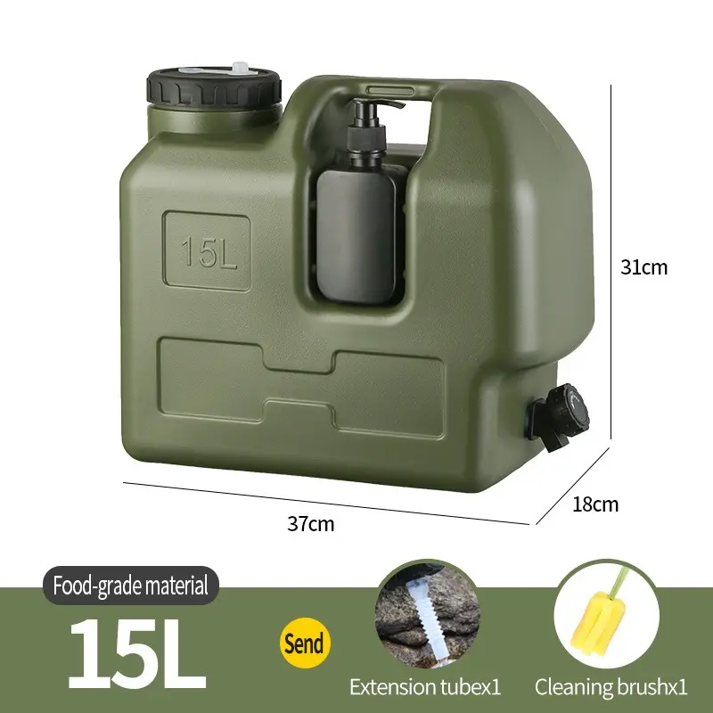 Tactical Water Bucket, Outdoor Camping Bucket with Hand Wash Basin, Large Capacity 15L, Ideal for Rvs, Camp Gear, Camping Equipment, Kitchen, Garden, Travel Accessories