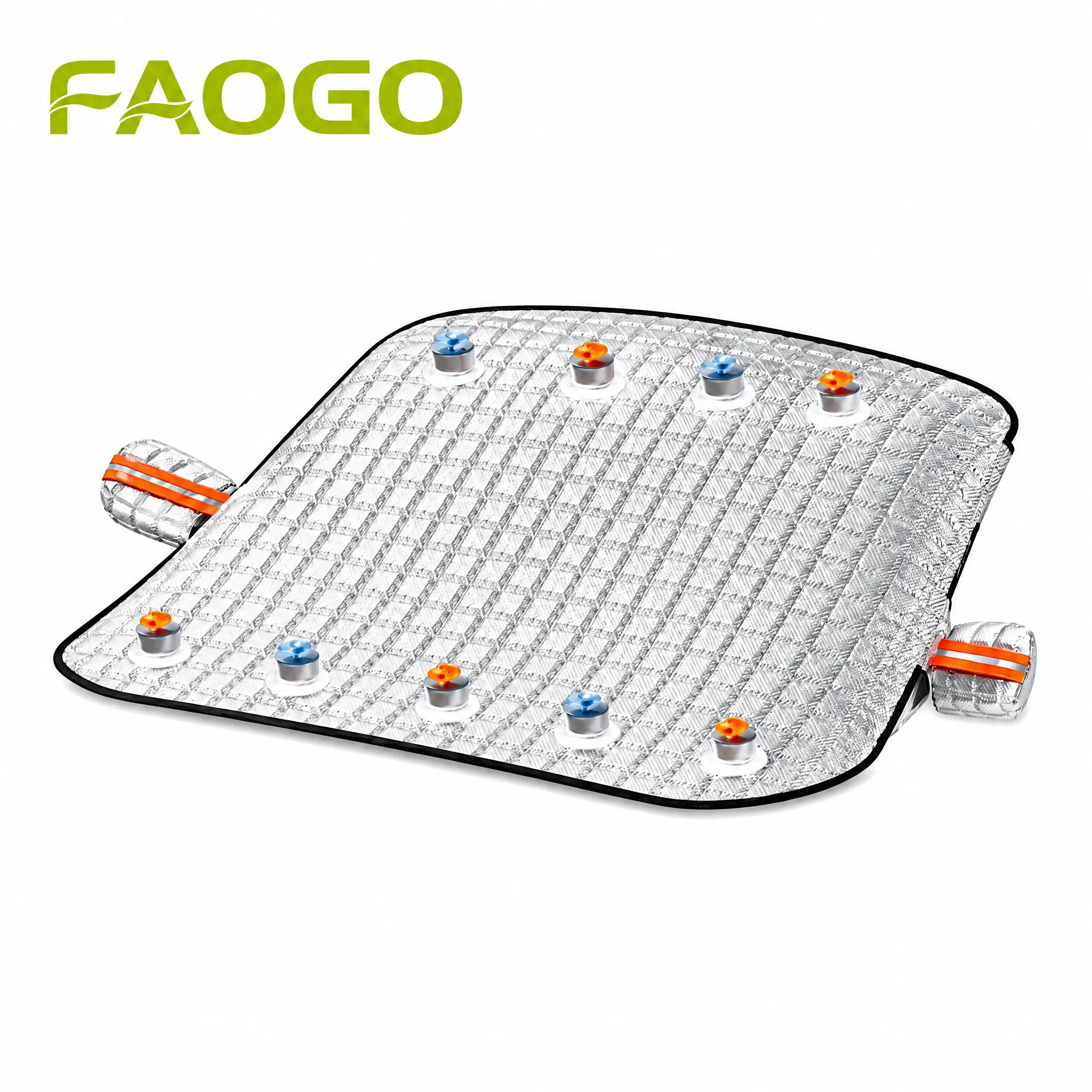 Faogo Thick Quilted Car Windshield Snow & Frost Cover, All-Season Waterproof Ice Sun Shield With Mirror Sleeves, Windproof Suction Cup Fixing, Anti-Dust UV Protection For Sedans SUVs Trucks, Skip Daily Morning Ice Scraping