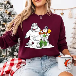 Cute Frosty Bumble and Sam The Snowman Christmas Sweatshirt, Funny Frosty And Friends Hoodie, Retro Christmas Outfit, Holiday Gift For Boys And Girls RF