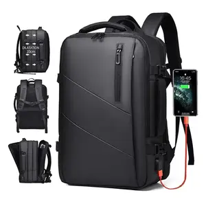 Expandable Anti-Theft Laptop Backpack with USB Charging Port, Waterproof Travel Business Backpack