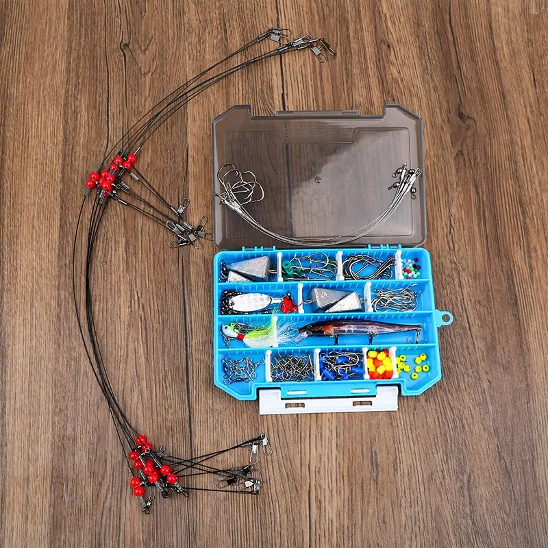 Fishing Accessories Set Complete Fishing Gear Kit, Includes Lures, Hooks, Sinkers, Leaders, Swivels, Storage Box for Freshwater & Saltwater Fishing