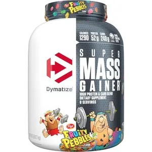 Dymatize Super Mass Gainer Protein Powder, 1290 Calories & 52g Protein, Mixes Easily, Tastes Delicious, Fruity Pebbles, 6 Pound (8 Servings)
