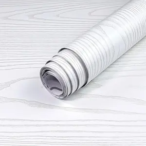 White and Silver Wood Contact Paper 17.3"x80" Rustic Wooden Peel and Stick Wallpaper Removable Self-Adhesive Wallpaper Wood Grain Contact Paper for Countertops Cabinets