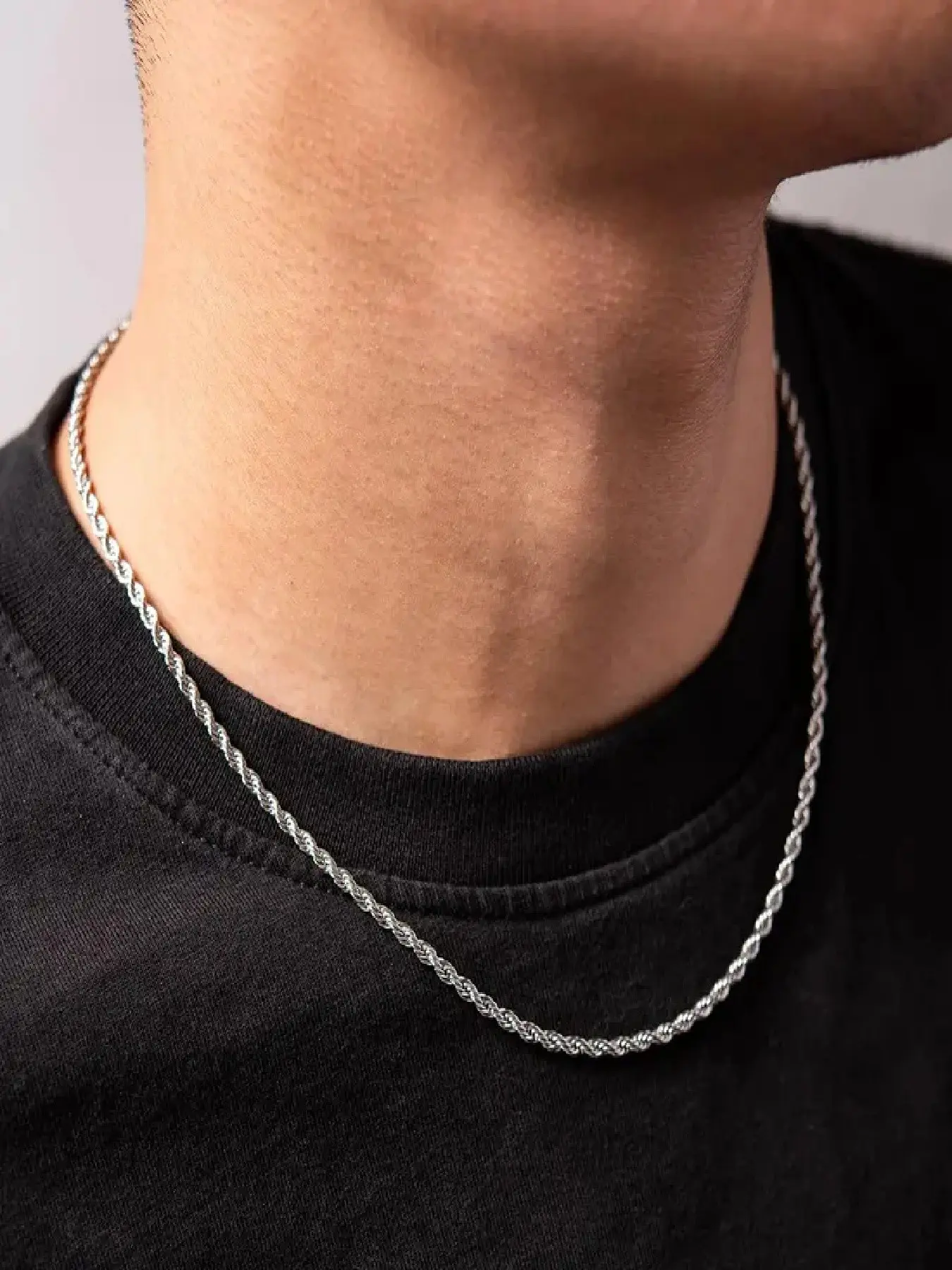 Men's Necklace, 3mm Stainless Steel Plain Men's Chain Necklace, Suitable for Men, Women, Unisex 18-24 Inch Necklaces