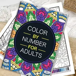 Color by Number Update Coloring Book, Non-Handheld Paper Activity Workbook, Creative Doodle Journal for Adults & Kids, Fun Art Supplies