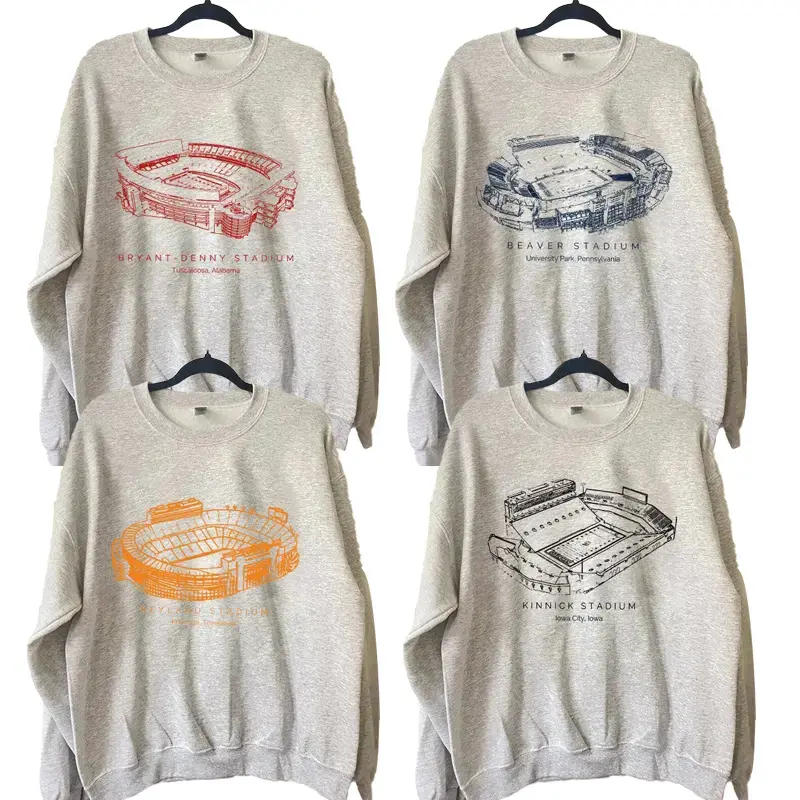 Vintage University Football Sweatshirt Stadium Graphic Crewneck for Men Women, SPORT GREY Sweatshirt, Retro Game Day Pullover, College Football Fan Gift