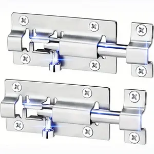 7pcs Heavy-Duty Stainless Steel Cannon Bolt Lock Set, with 1 Bolt Locks+ 6 Mounting Screws- Sliding Door Lock  for Cabinets, Closets, Sheds, and Doorways- Commercial-Grade Security Lock for Home Office Garage Storage, Door Hardware