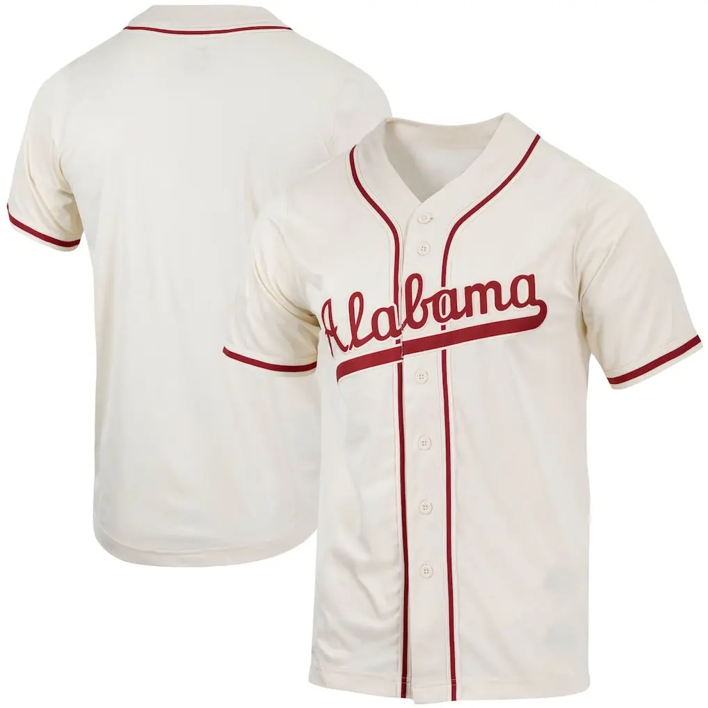 Men's Natural Alabama Jersey, Crewneck Short Sleeves For Fan