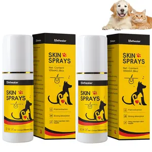 2 Bottles Pet Skin Treatment Spray for Dogs & Cats, Natural Soothing Spray for Cleansing and Softening Skin, Reducing Scratching